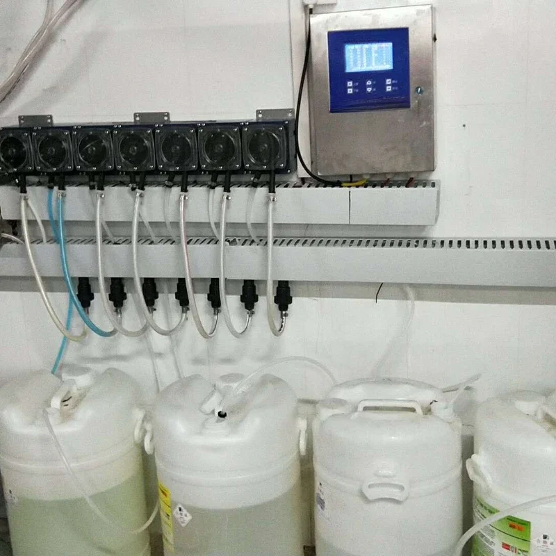 One to six central laundry dispensers (1 to six)