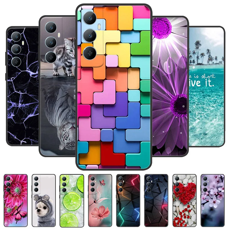 

For Realme C65 4G Case Silicon TPU Black Bumper Cover Phone Cases for Realme C65 RMX3910 Protector Shockproof Soft Shell C 65