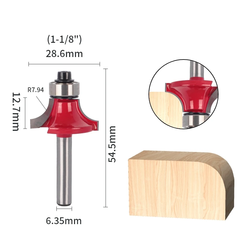 YUSUN  6.35MM Shank Corner Round Bit Router Bit Woodworking Milling Cutter For Wood Bit Face Mill Carbide Cutter End Mill