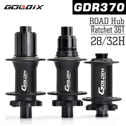 GOLDIX GDR370 ROAD Bicycle Hub Sealed Bearing 6-bolt Disc Brake J-Bend 28/32 Holes Ratchet 36T Hub for Shimano HG 11S SRAM XDR