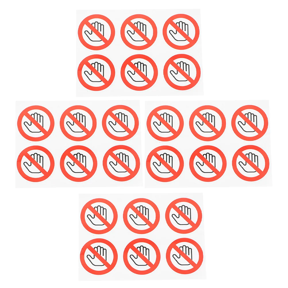 4 folhas não tocam adesivos de advertência sinais de segurança autoadesivos para usuarios de máquinas industriais oficinas acidente