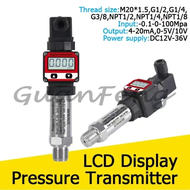 0.5% precision high quality 4-20ma intelligent digital display pressure transmitter
