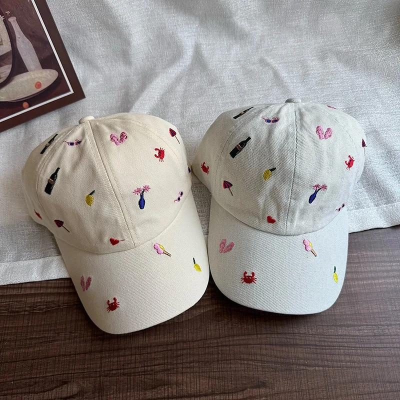 

Cute Cartoon Embroidery Baseball Cap Personality Graffiti Baseball Cap Men and Women Outdoor Sports Leisure Sunshade Cap