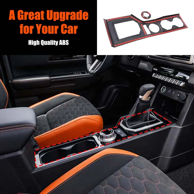 

2 piece set ABS carbon fiber For Mitsubishi L200 2024+ car center control gear box decorative sticker Car interior accessories