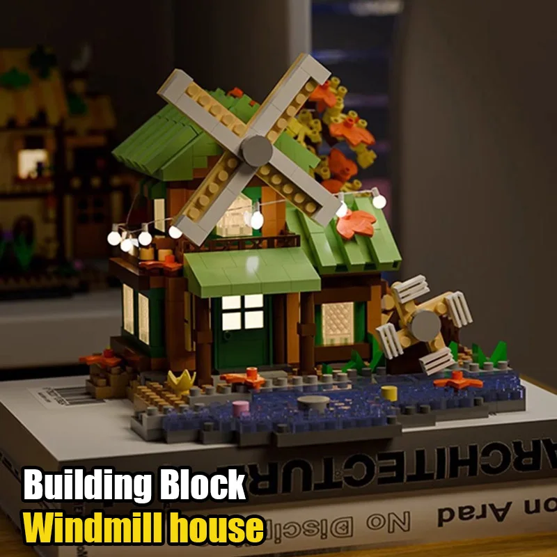 

Лесной дом на дереве, строительный блок, вид на улицу, сборка ветряной мельницы, строительный кирпич, детские головоломки, игрушки для детей, подарки на день рождения