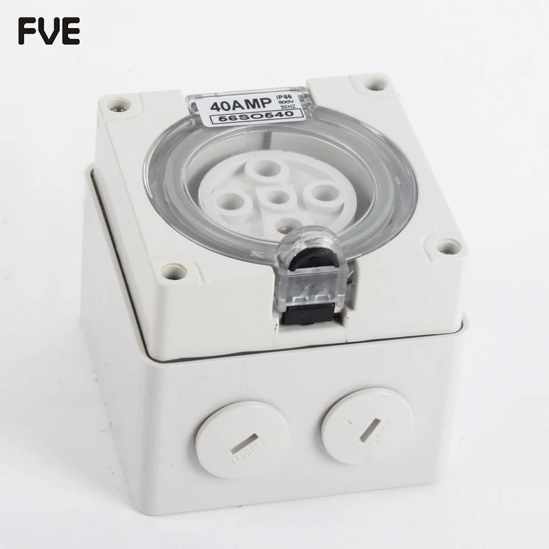 

*40A three phase 5 round pin waterproof socket IP66 56SO540