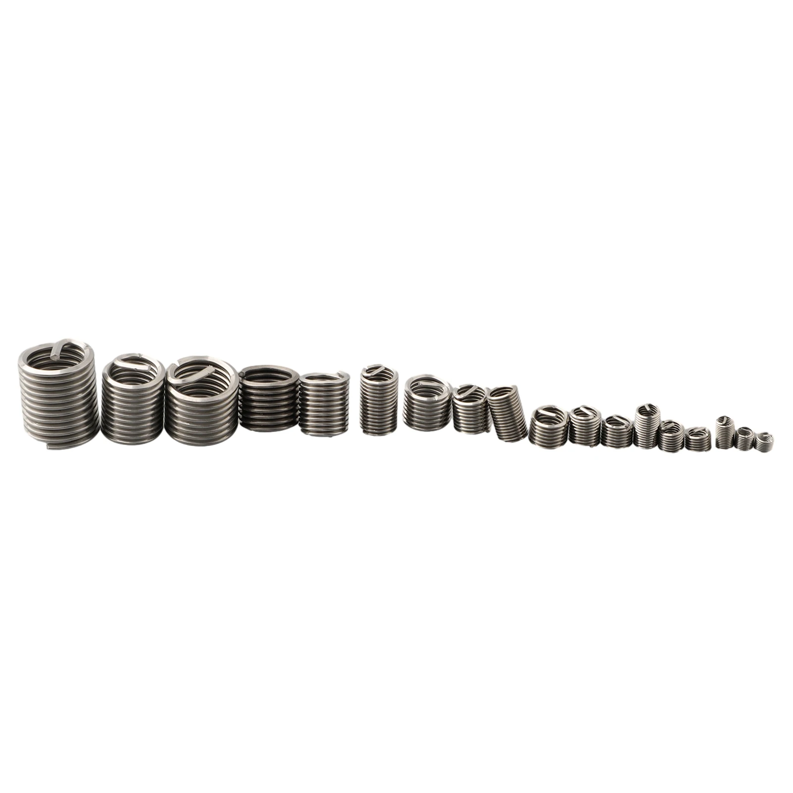 M3-M12 Thread Repair Kit High Strength Long Lifespan Tapping To Install 140Pcs Helicoil Insert Rethread Silver