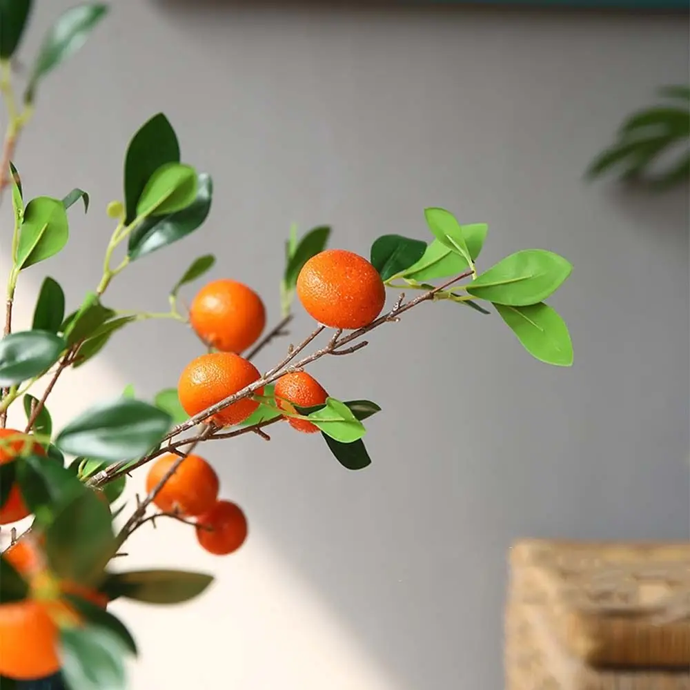 87cm Artificial Kumquat Autumn Fruit Plastic Realistic Simulation Orange Branches Handmade Elegant Fake Fruits Scene Layout