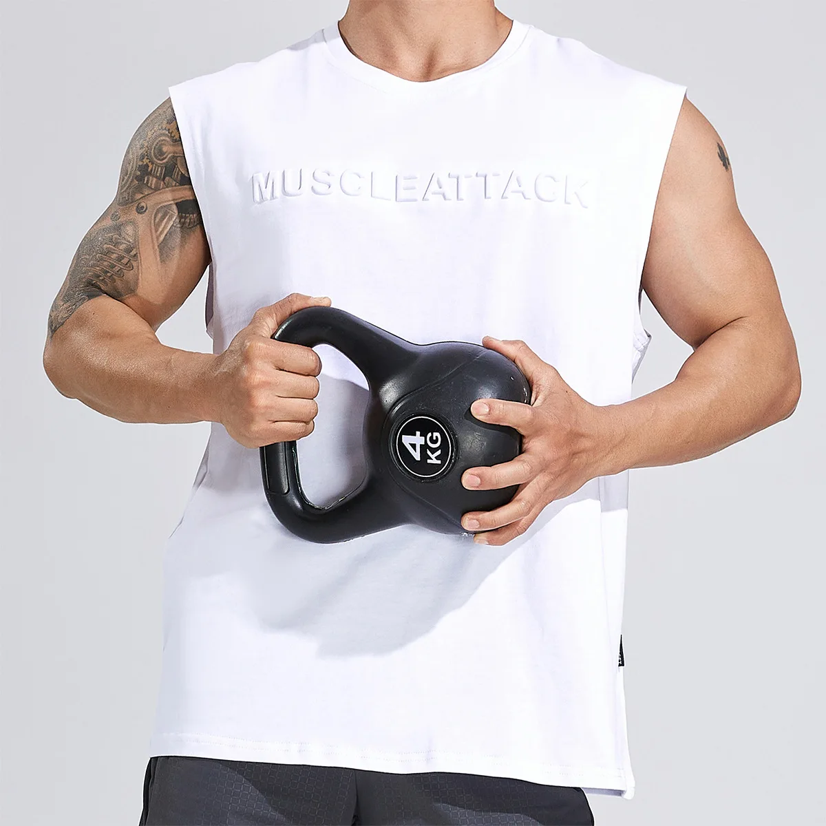 

Muscle Fitness brothers new summer fitness heavyweight cotton tank top men's running casual sports sleeveless