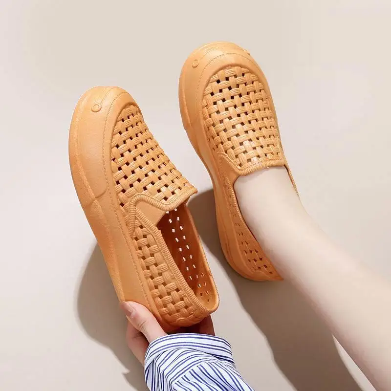 

Летние женские сандалии Holes oes, новинка 202, мягкие ботинки Hollow Me, повседневные дышащие водонепроницаемые противоскользящие пляжные oes