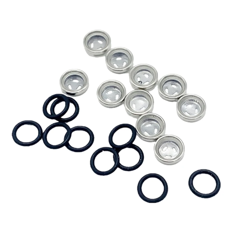 Motorcycle Brake Fluid Check Glass 10-Piece Clear Repair Parts with Rubber Gasket Pieces for Service Use Tasks 68UF