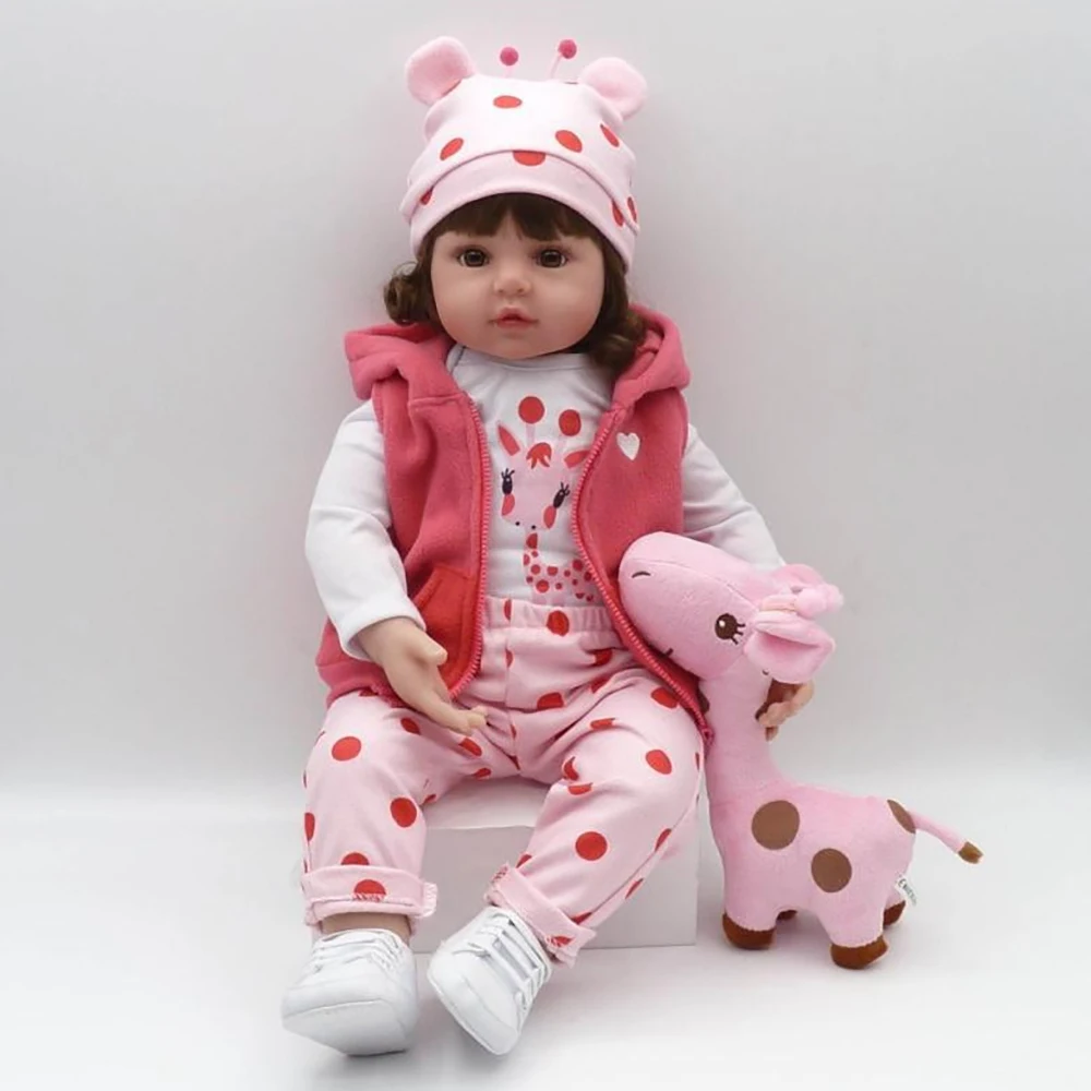 (48 cm bambola rinata) bambole di simulazione in vinile pieno carino vestire gioco giocattoli lavabili che accompagna i bambini per i regali di Natale