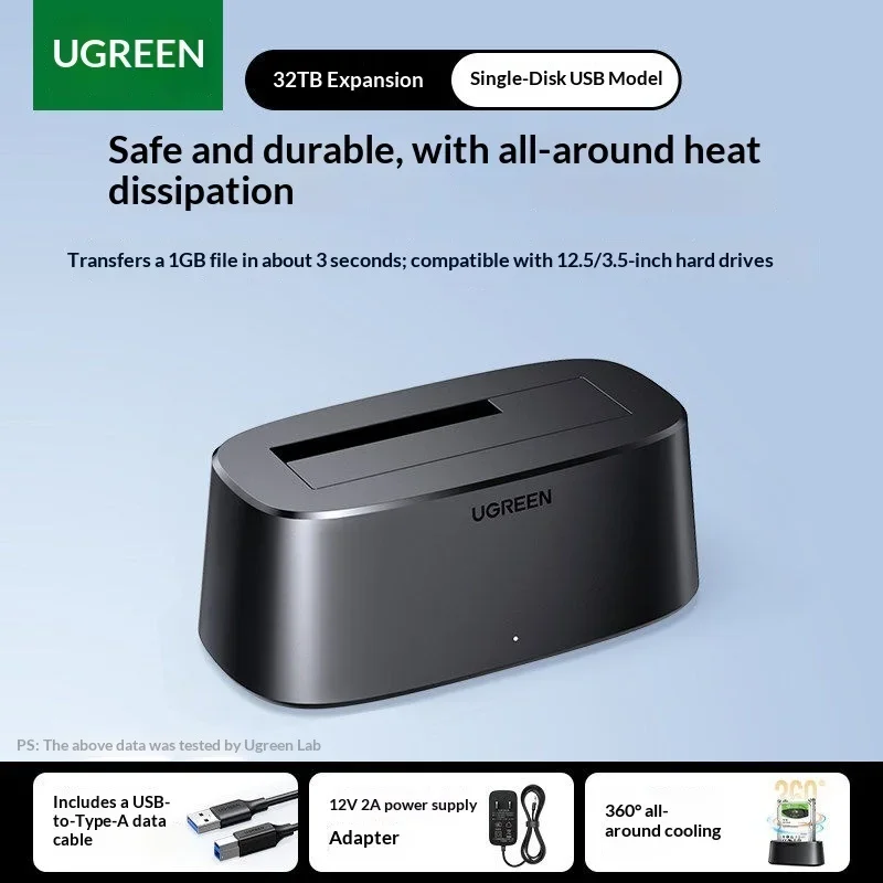 UGREEN CM197 USB 3.0 to SATA Hard Drive Docking Station 3.5 Inch 32TB External HDD Case for PC