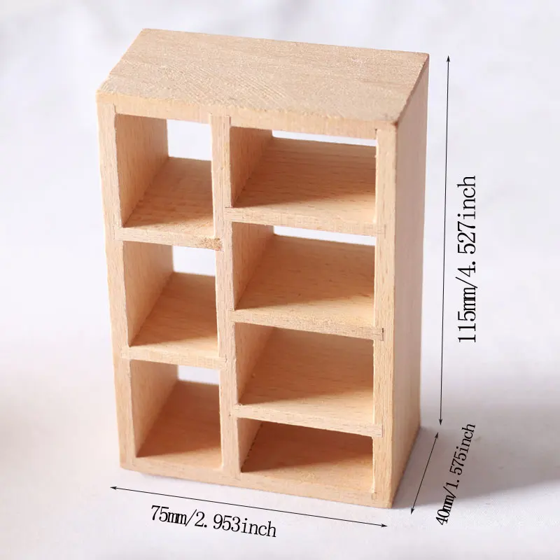 Mobili per bambole Mini scaffale per libri in legno modello Rack per bambola Barbie 1:12 accessori per decorazioni per casa delle bambole in miniatura giocattoli per bambini