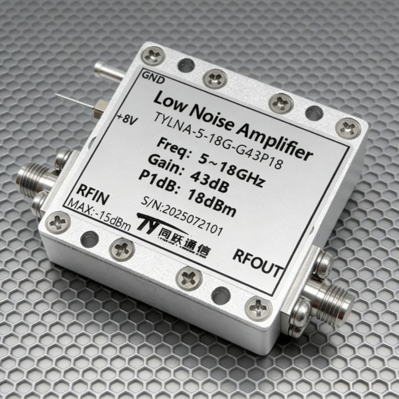 5-18GHz RF Low Noise Amplifier LNA Microwave Amplifier, Gain 43dB NF=1.5dB