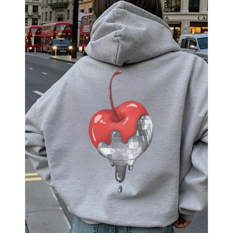 

Disco Ball Cherry matching Hoodies Unique Stockholm Style autumn and winter Sweatshirt Long Sleeve keep warm Adult Pullover