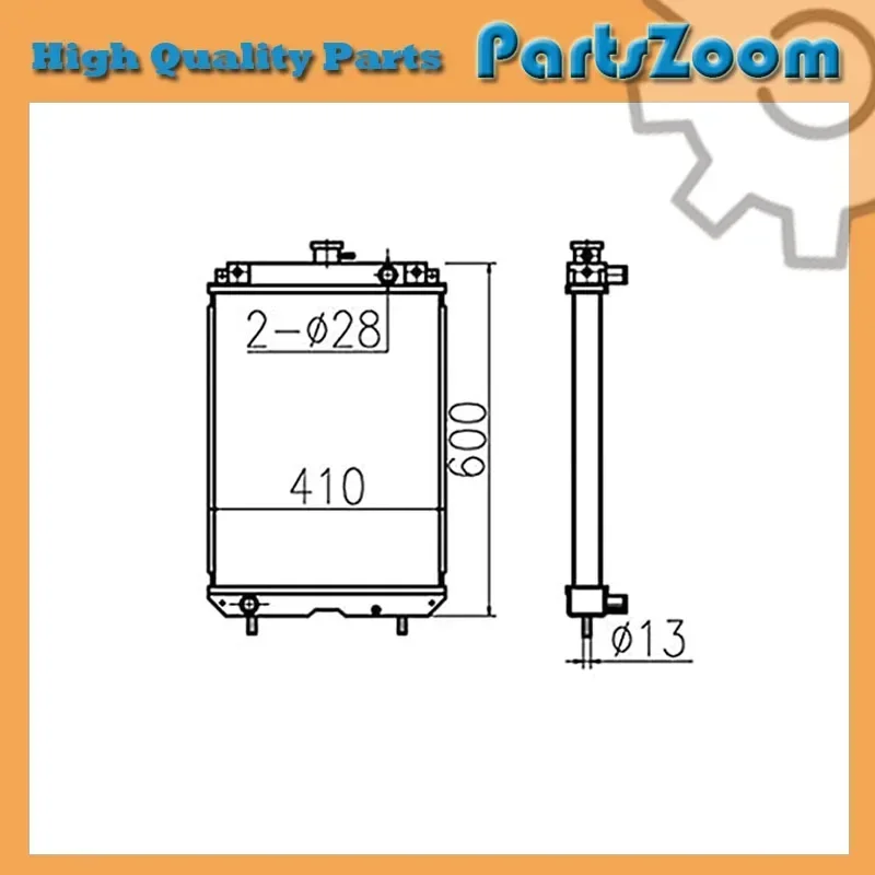 

Радиатор водяного охлаждения для экскаватора Hitachi EX185-6045