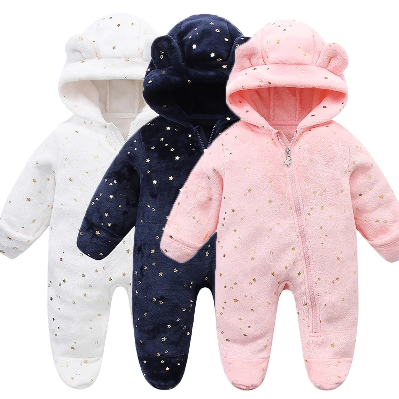 Newborn Baby Clothes Flannel Autumn Winter Baby Boys Girls Rompers Cartoon Newborn Bodysuit Soft Warm Jumpsuit for Babies 0-12M