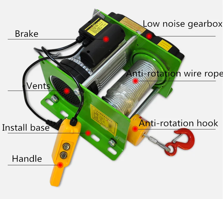 

Hot Sale 220V Electric Winch Germany Type Micro Hoist 1000kg Capacity with 30m Electrical Winch for Material Handling