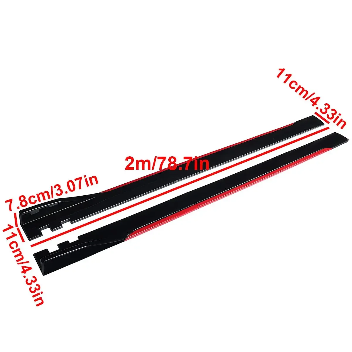 2m Side Skirt Extension Splitter Winglet Side Wing Bumper Lip For VW For Polo For GOLF MK5 MK6 MK7 MK7.5 For Jetta For Passat