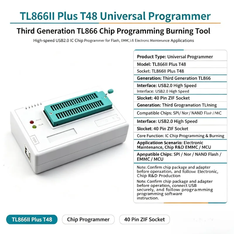 TL866II Plus T48 Universal Programmer Third Generation TL866 Chip Programming Burning Tool