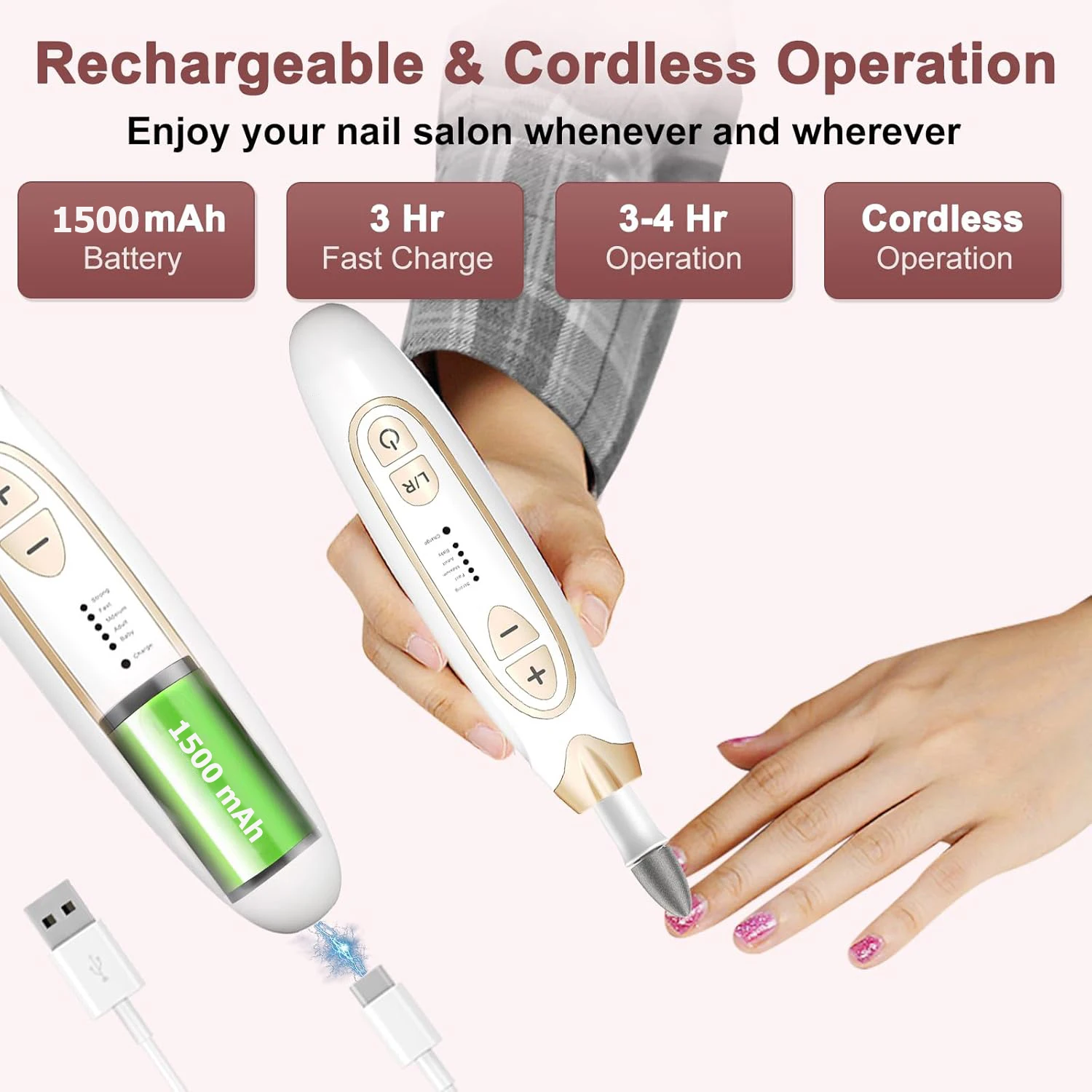 الكهربائية طلاء الأظافر لقمة ثقب الأظافر المهنية طحن تلميع إزالة الجلد الميت الفن الرملي ملف القلم آلة أظافر