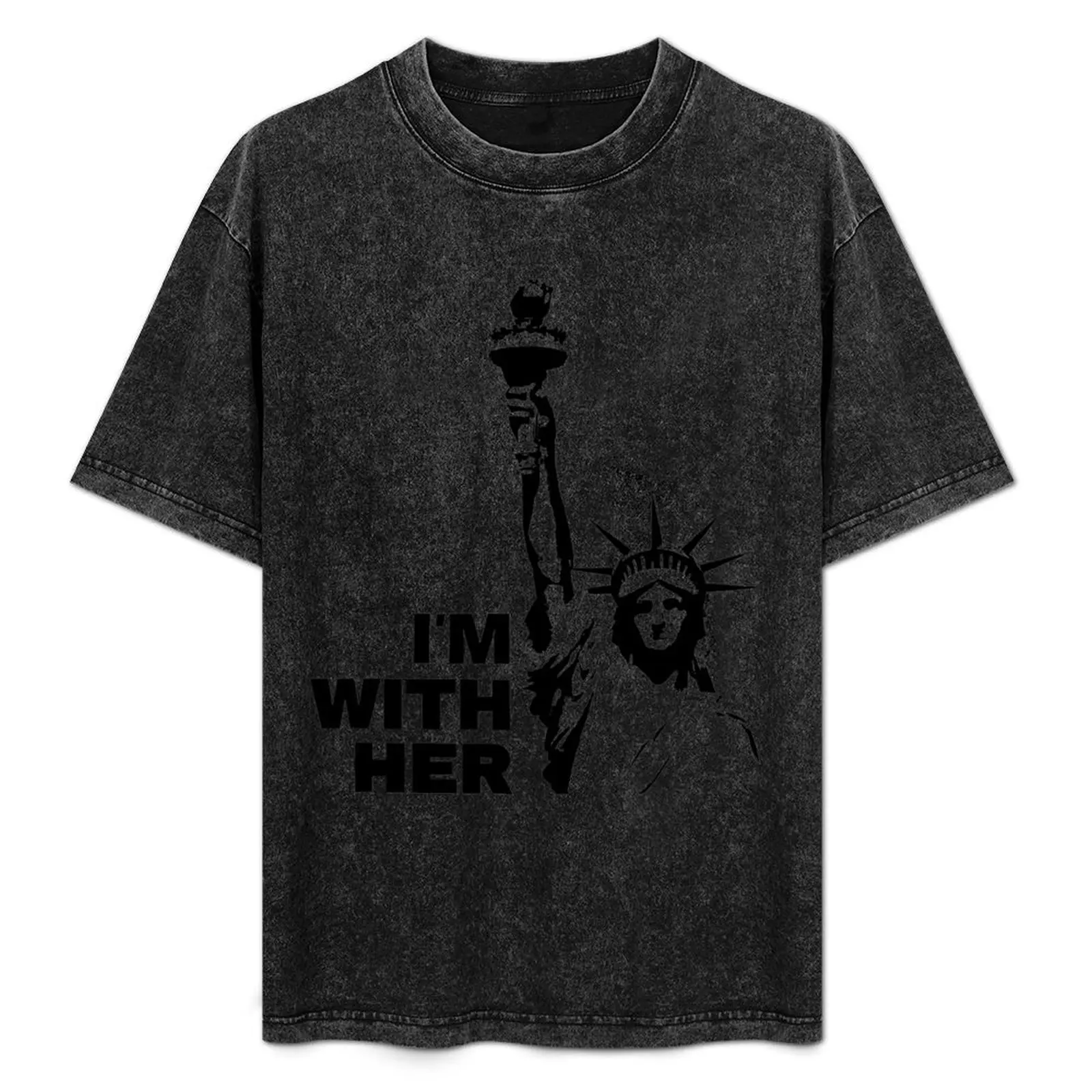 Statue of Liberty - I'm With Her T-Shirt Casual Loose Short Sleeve Tee for Men
