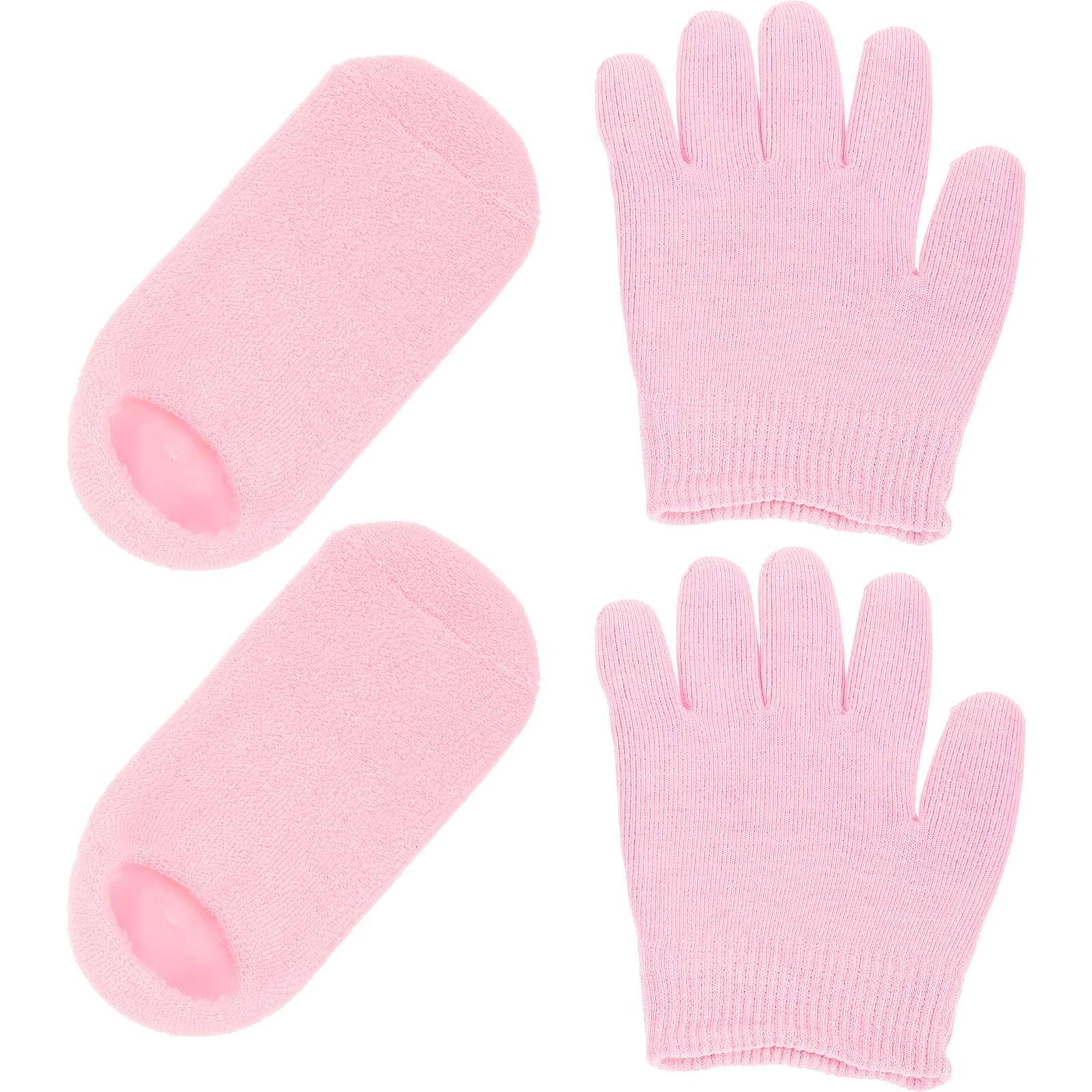 

1 set Gel Socks Pink Gloves Foot Care Moisturizing Beauty Anti Cracking Comfortable Lotion For Men Women Dry H Feet Exfoliate