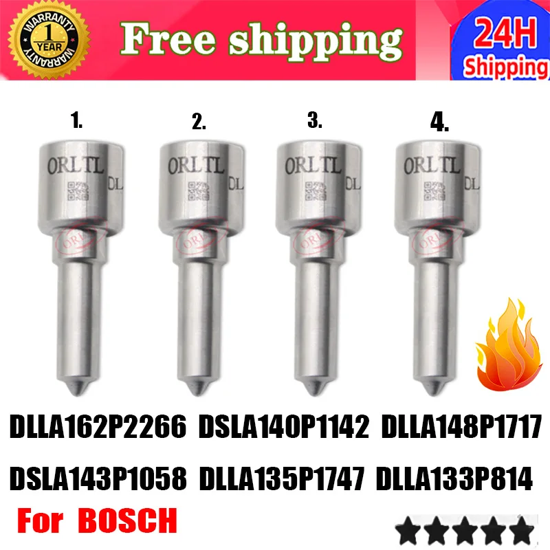 4PCS DLLA162P2266 DSLA140P1142 DLLA148P1717 DSLA143P1058 DLLA135P1747 DLLA133P814 For BOSCH Diesel Common Rail Injector Nozzle