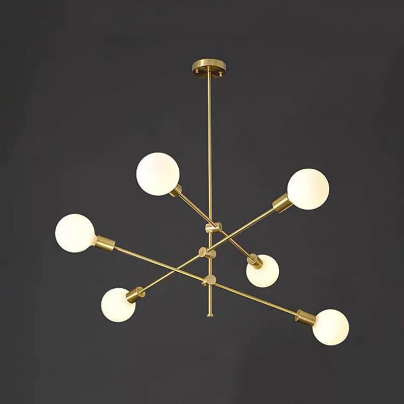 

Nordic Molecular Chandelier Lights Adjustable Luxury Brass Color Living Dining Room Bedroom Ins Magic Bean Style Chandeliers