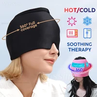Gorro de Gel para aliviar el dolor de cabeza de hielo, gorro de terapia de compresión fría, paquete de envoltura para la cabeza de hielo, máscara para ojos para aliviar la presión del dolor, sombrero de hielo
