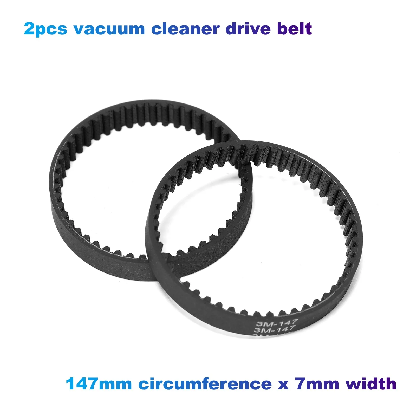 

2pcs Vacuum Cleaner Drive Belt (147mm Circumference x 7mm Width) Compatible with Shark IC160,IC162,IF200,IF200W,IF201,NV771