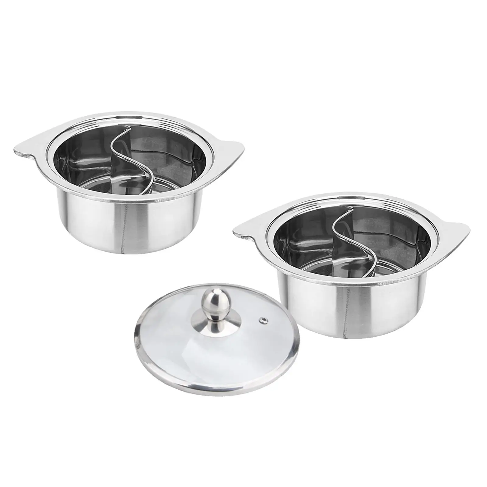 

Shabu Hot Pot Gas Stockpot Portable Induction Cooktop Chinese Dual Sided Pot