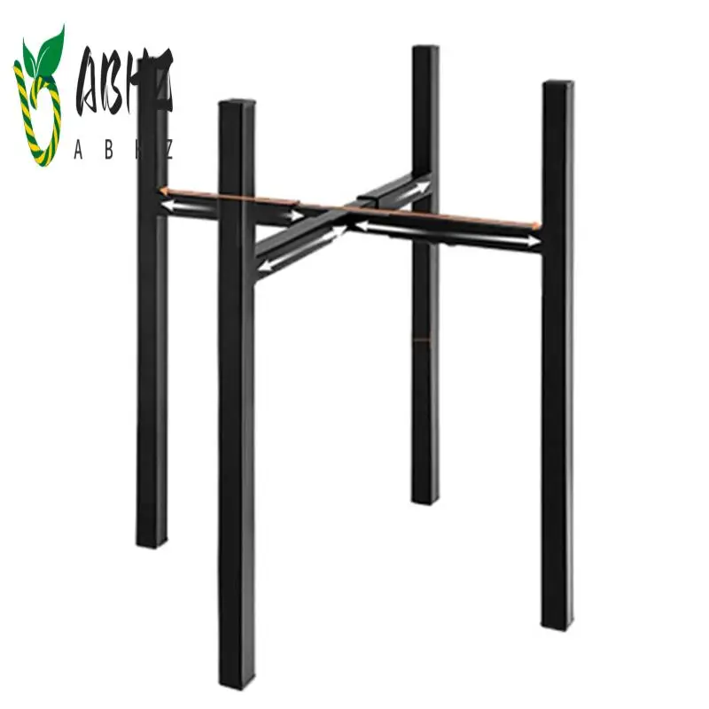 ABHZ-حامل وعاء النبات المعدني الأسود حامل النبات عرض قابل للتعديل للمنزل رف النبات ديكور المنزل #1