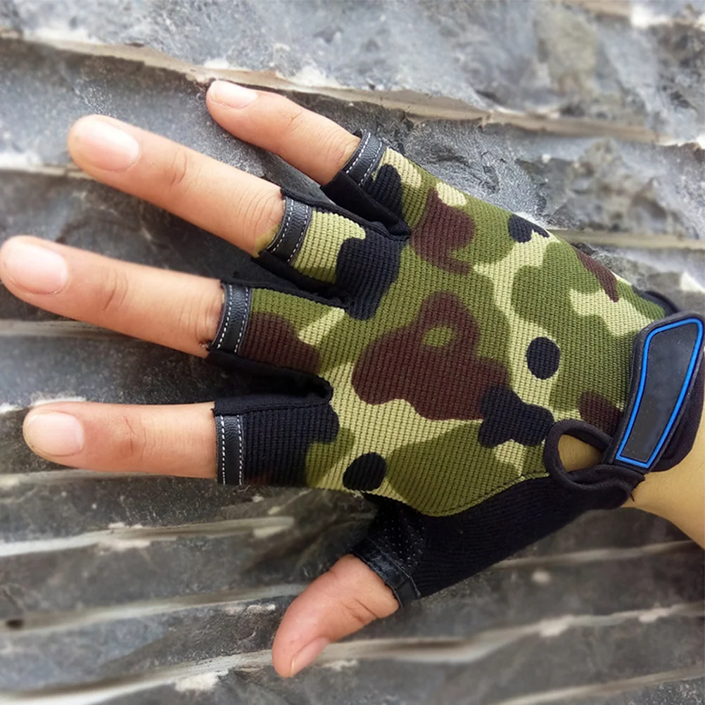 1 par luvas de ciclismo meio dedo luvas esportivas durável anti skid para escalada de montanha atividades ao ar livre