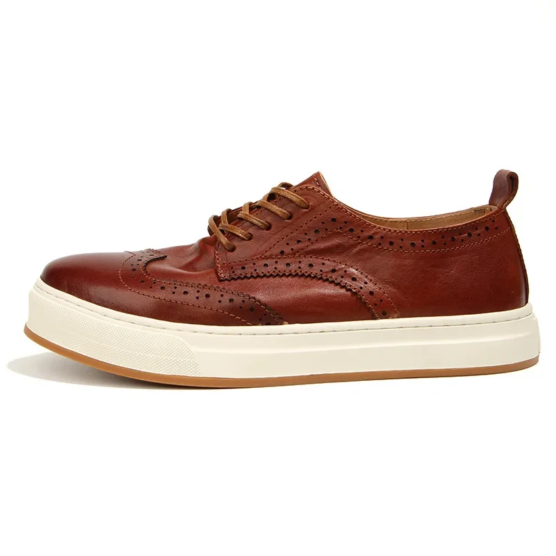 

Fashion Highquality Retro Cowhide Men's Shoes Casual Sports Shoes Outdoor Running Genuine Leather Brownblack Sneakers Hiking