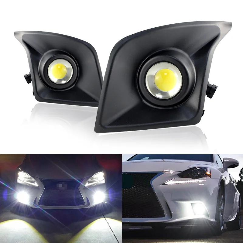 2pcs Front Bumper LED White Fog Light Assembly For Lexus IS250 2014-2015 IS200t IS300 2016 IS350 2014-2016 Daytime Running Lamps