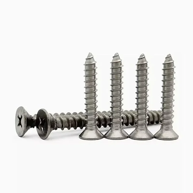 M3 M4 M5 M6 Grado 2 Tornillos autorroscantes de cabeza avellanada de titanio Cabeza plana empotrada en cruz