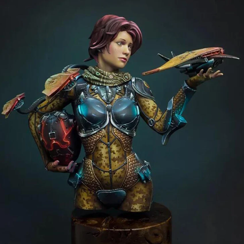 

Resin soldier 1/10 ancient WOMAN FANTASY soldier bust Model Unassambled Unpainted Figure Building Kit