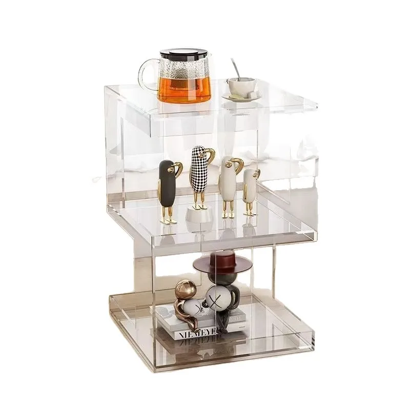 

Modern simple and creative acrylic living room side sofa storage coffee table paint-free environmental protection
