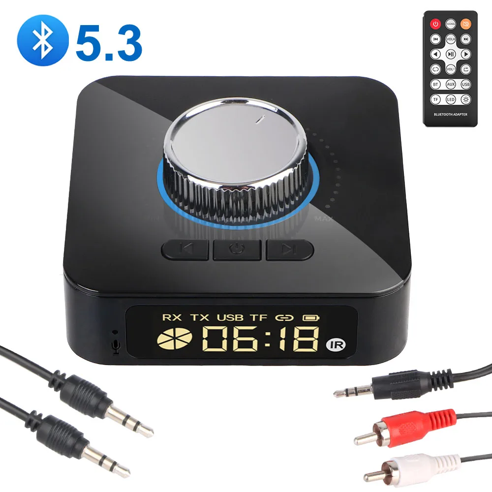 

Bluetooth 5.4 Remote Controller Bluetooth Receiver Transmitter Universal 3.5mm AUX/RCA/USB U Disk/TF Input M5 Digital Adapter