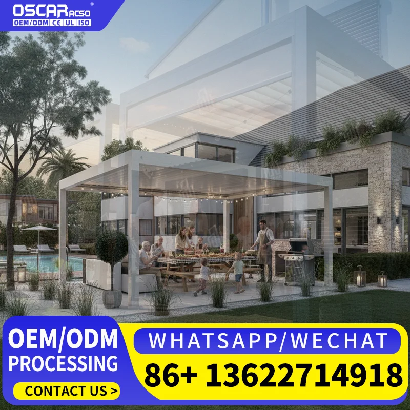 Waterproof Adjustable Balcony Pergola with Durable Aluminum Frame 188KM/H Wind resistant for 7 Years Elegant Resilient Awning Ve