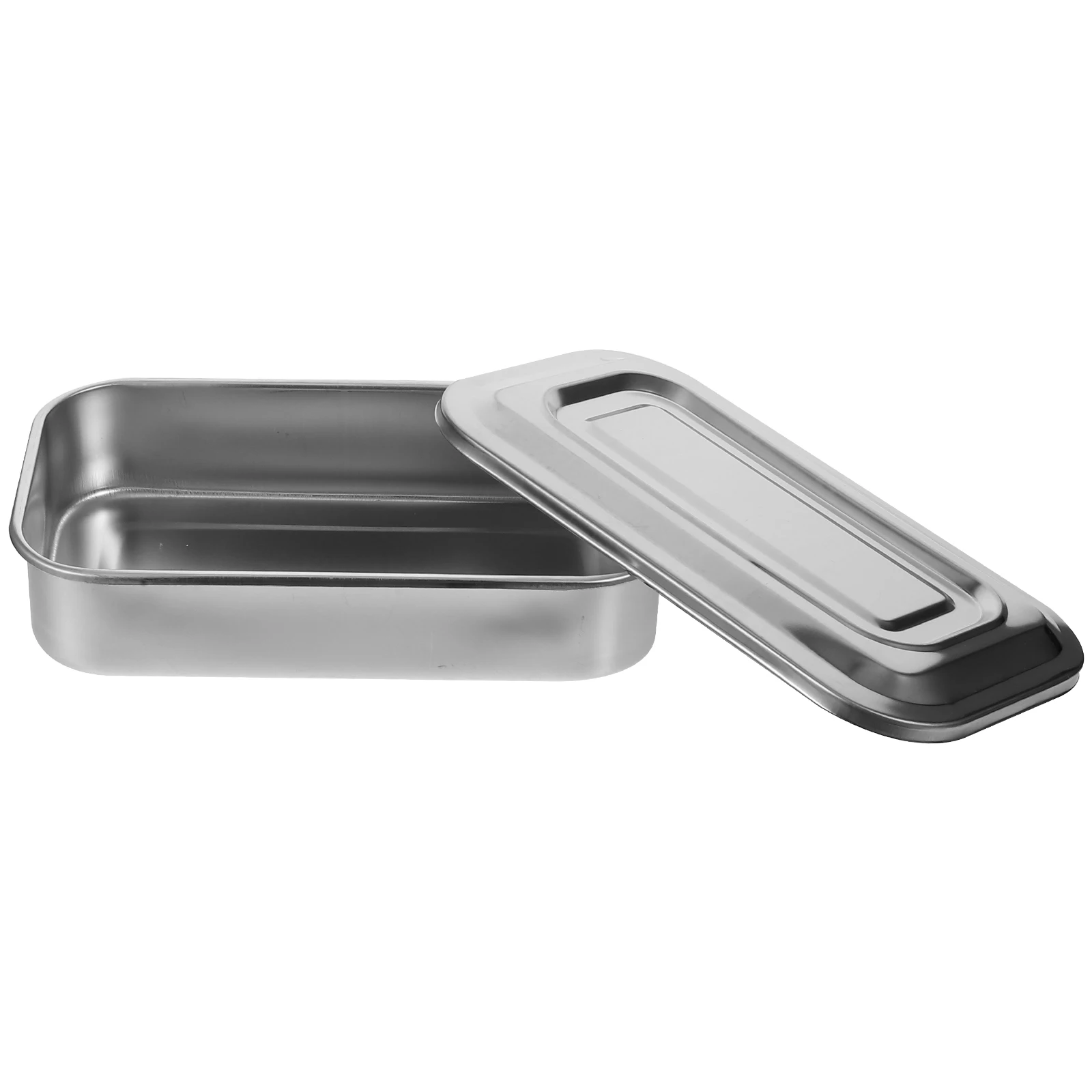 8 Inch Tray Practical Instrument Metal with Lid Stainless Steel Rectangular Box Seamless Small