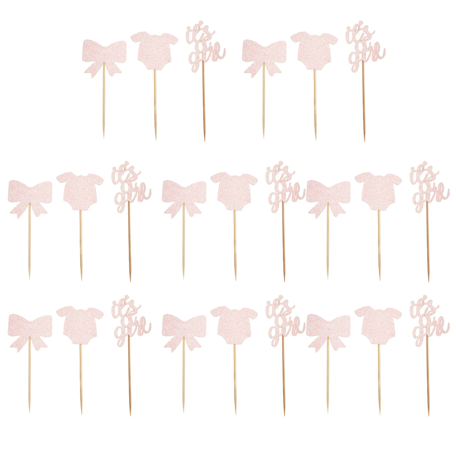 

24 Pcs Birthday Cake Topper Cupcake Picks Gender Reveal Decor Happy Birthday Party Supplies Baby Shower Cake Decorations Dessert