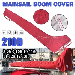 Red Mainsail Boom Cover, Boat Sail Cover, 210D For 8-13Ft Waterproof Anti UV Sunshade Dustproof Boom Sail Cover Boat Cover