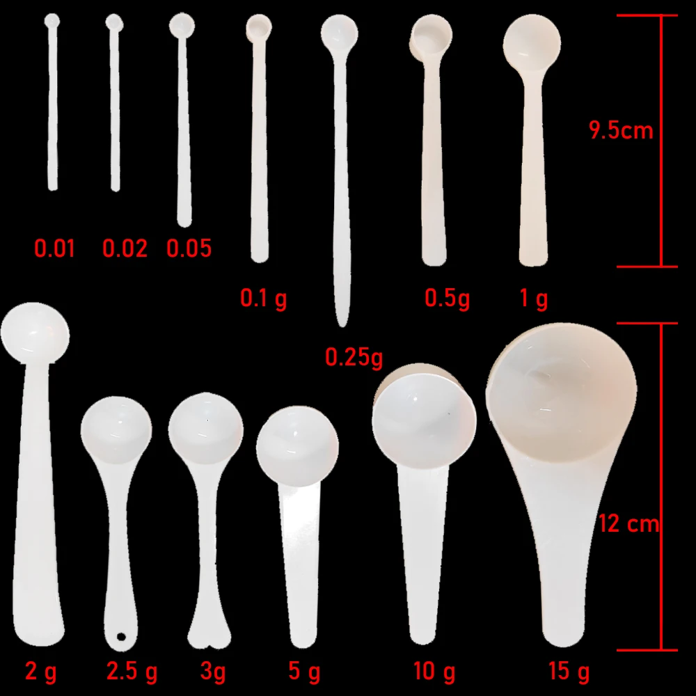 Cuchara medidora de piezas, utensilio de seguridad para pesticidas y medicamentos blancos, selección precisa, 1g de polvo, otro tipo, 0,1g, 0,25g,