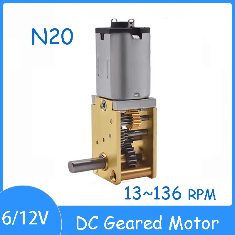 1812-N20 Turbine Vortex Rod Micro DC Geared Motor 6V 12V 13~136 RPM 12-989g.cm Intelligent Robot Electronic Lock Motor