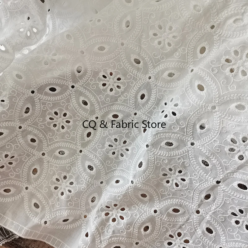 

Белоснежный чистый хлопок, белая полая кружевная ткань с вышивкой, свадебное платье с вышивкой, модное платье, сделай сам, ткань для шитья домашней одежды