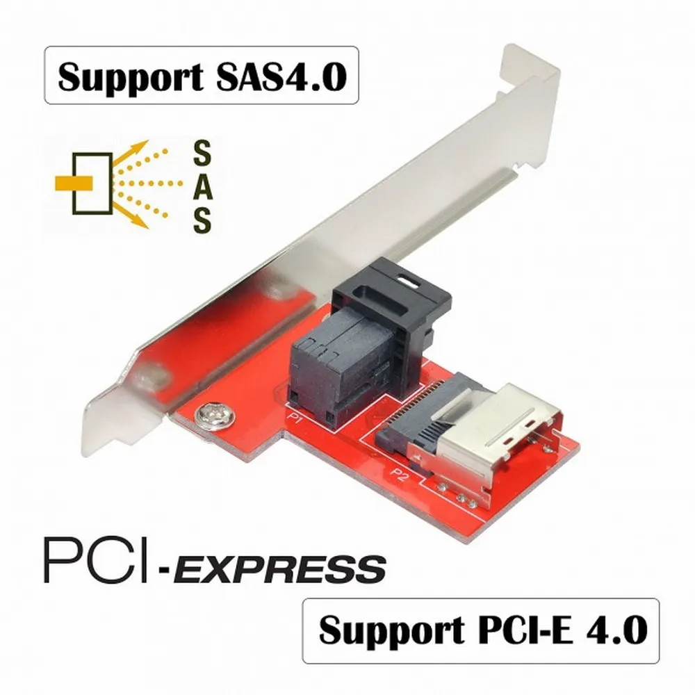 PCI-E Riser SFF-8087 to SFF-8643 Adapter PCI-Express 4.0 Mini SAS SFF-8087 Female to SAS HD SFF-8643 PCBA Female With Bracket