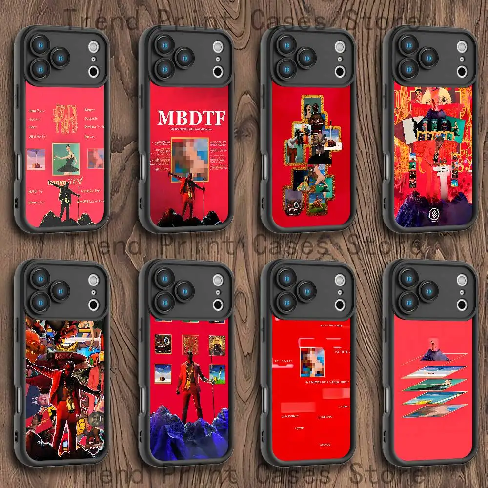 

K-Kanye W-West Twisted Fantasy Phone Case For iPhone 17,16,15,14,13,12,11,Pro,Max,Plus,XS,SE4,Mini Black Thickened Border
